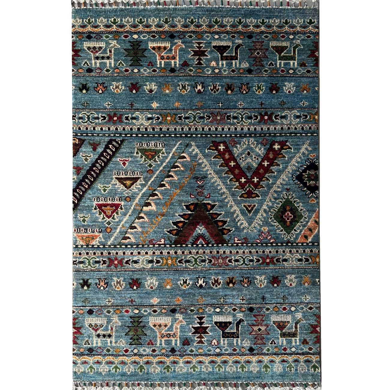 El Dokuma Bohem Kabile Yün Halı (85×125 cm)