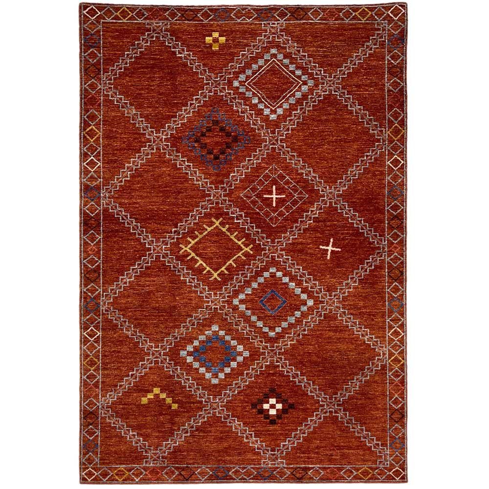 El Dokuma Turuncu Modern Yün Halı (160x265 cm)