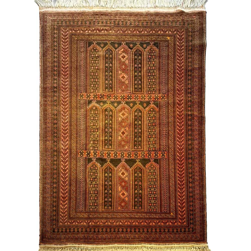 El Dokuma Afgan Vintage Yün Halı (130x180 cm)