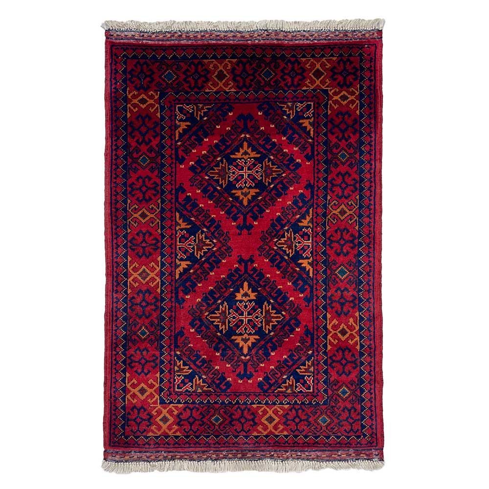 El Dokuma Mini Afgan Khal Muhammadi Yün Halı (60x95 cm)
