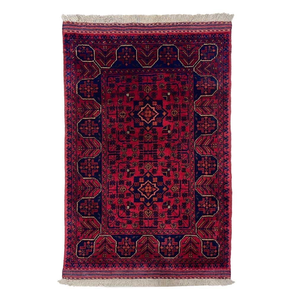 El Dokuma Mini Afgan Khal Muhammadi Yün Halı (60x90 cm)