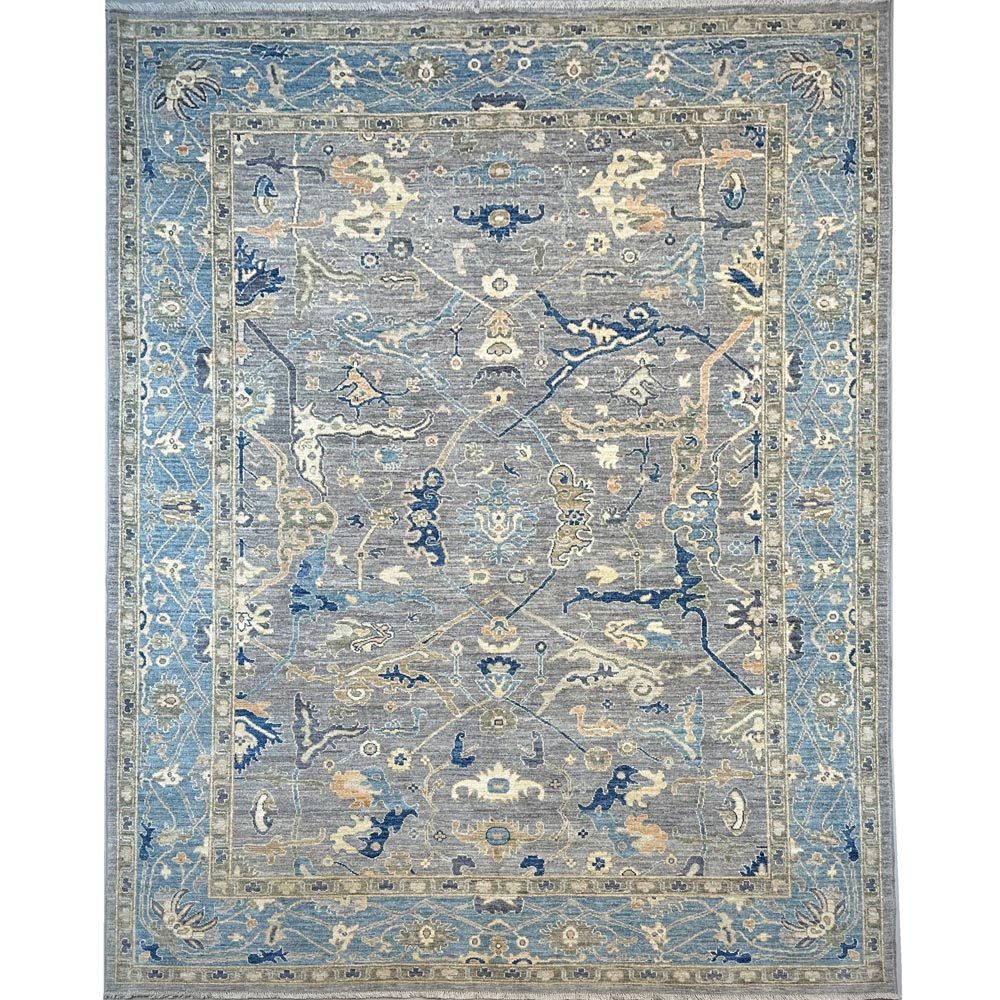 El Dokuma Uşak Natural Gri Yün Halı (250x345 cm)