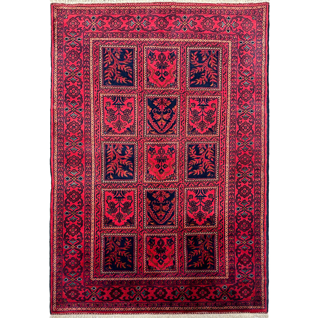 El Dokuma Afgan Bahtiyari Yün Halı (100x155 cm)