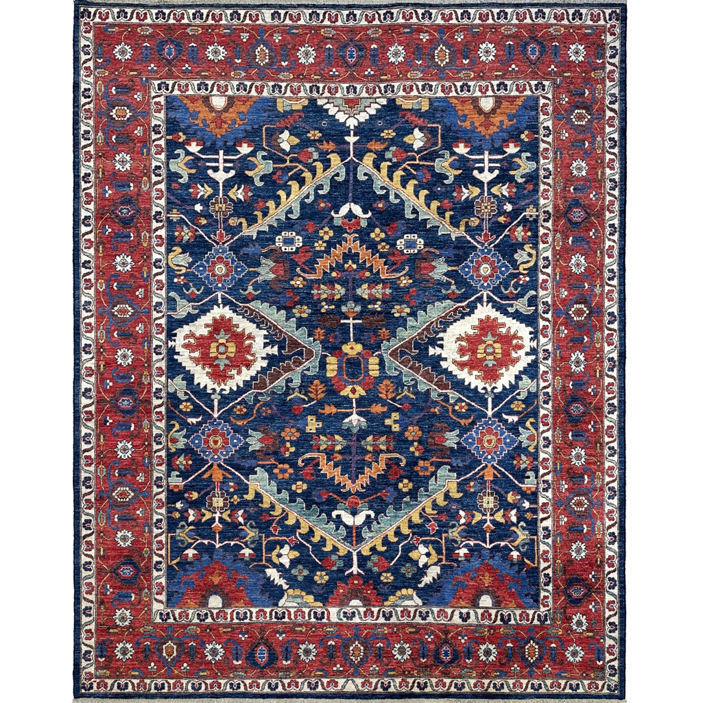 El Dokuma Lacivert Afgan Kabile Yün Halı (250x300 cm)