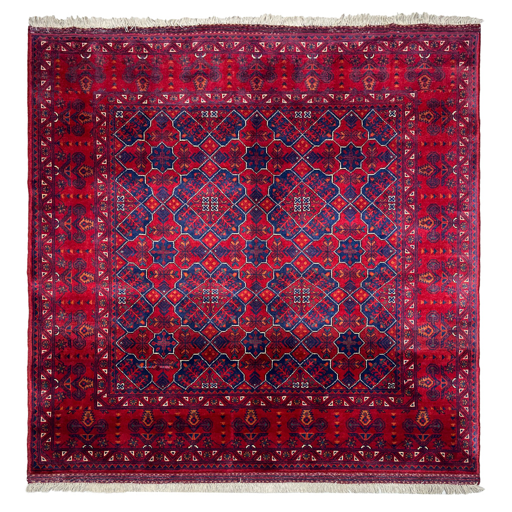 El Dokuma Afgan Khal Mohammadi Kare Yün Halı (150x150 cm)