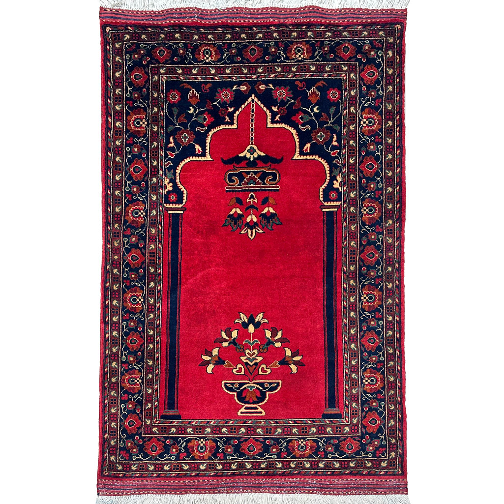 El Dokuma Afgan Bilicik Seccade Yün Halı (80x120 cm)