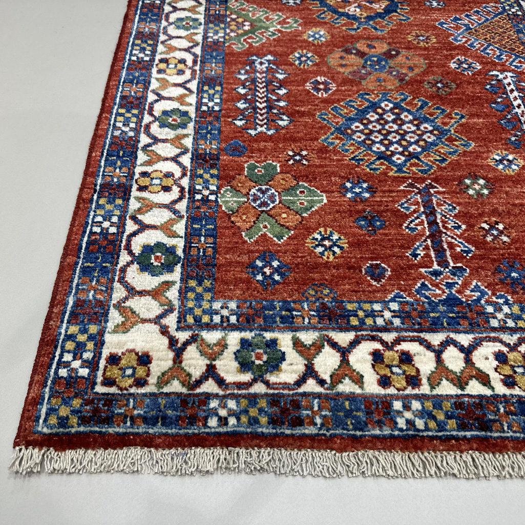 El Dokuma Kırmızı Kaşkai İran Yün Yolluk Halı (85x285 cm) - Görsel 2