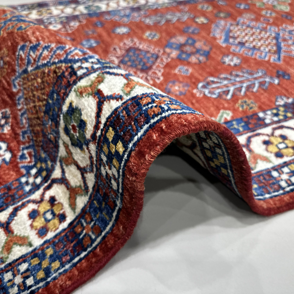 El Dokuma Kırmızı Kaşkai İran Yün Yolluk Halı (85x285 cm) - Görsel 4