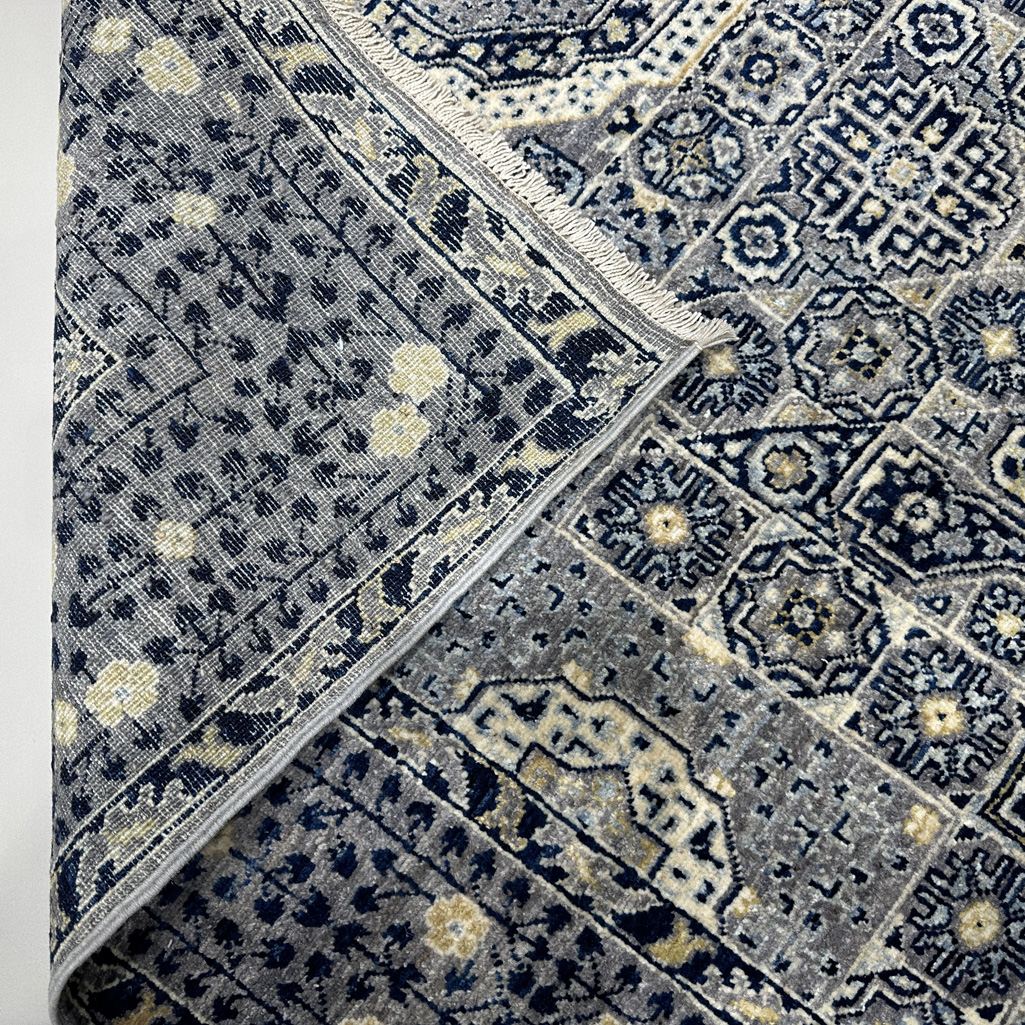 El Dokuma Mavi Memlük Yün Halı (150x240 cm) - Görsel 5