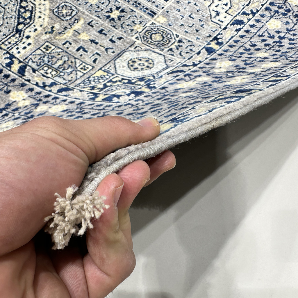 El Dokuma Mavi Memlük Yün Halı (150x240 cm) - Görsel 9