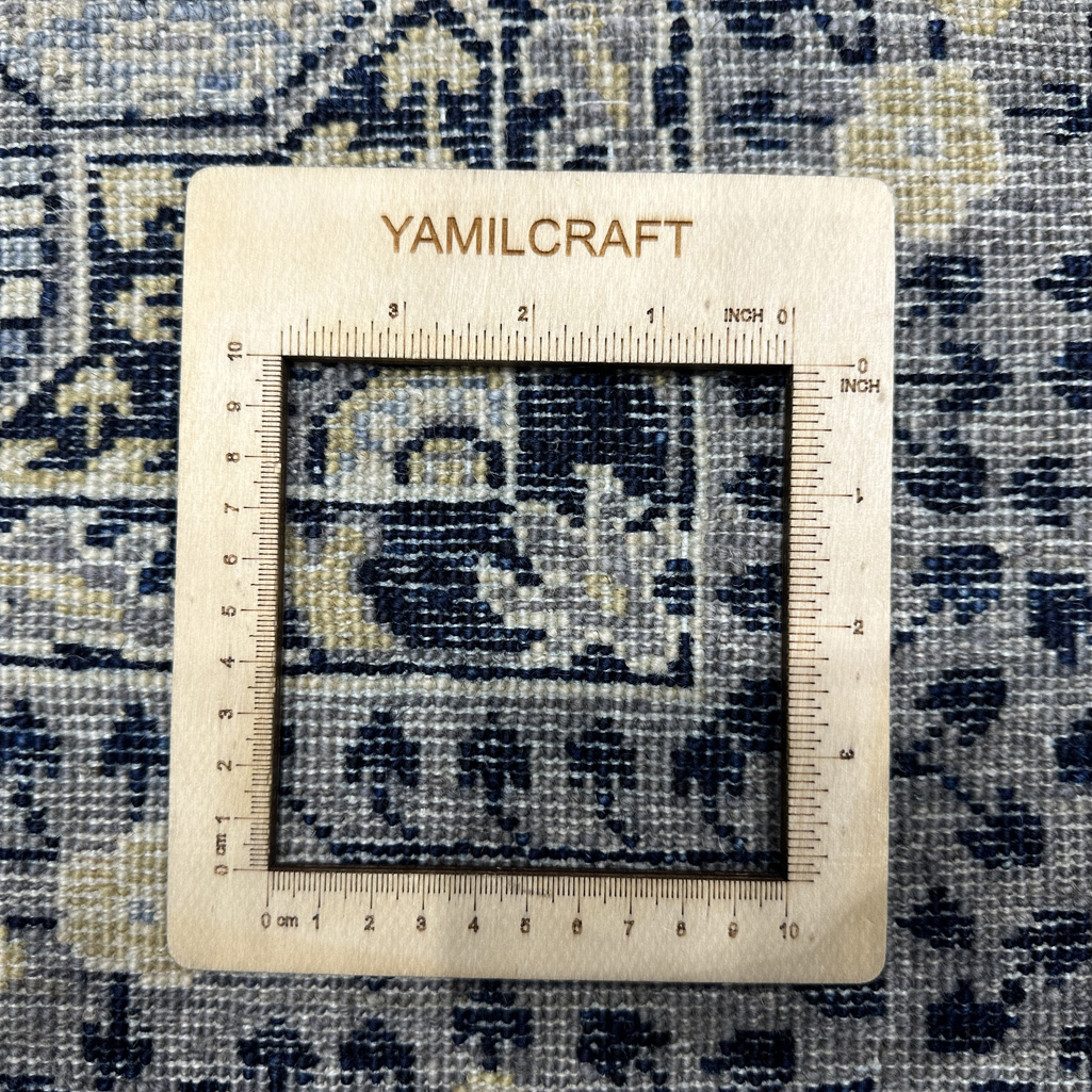 El Dokuma Mavi Memlük Yün Halı (150x240 cm) - Görsel 6