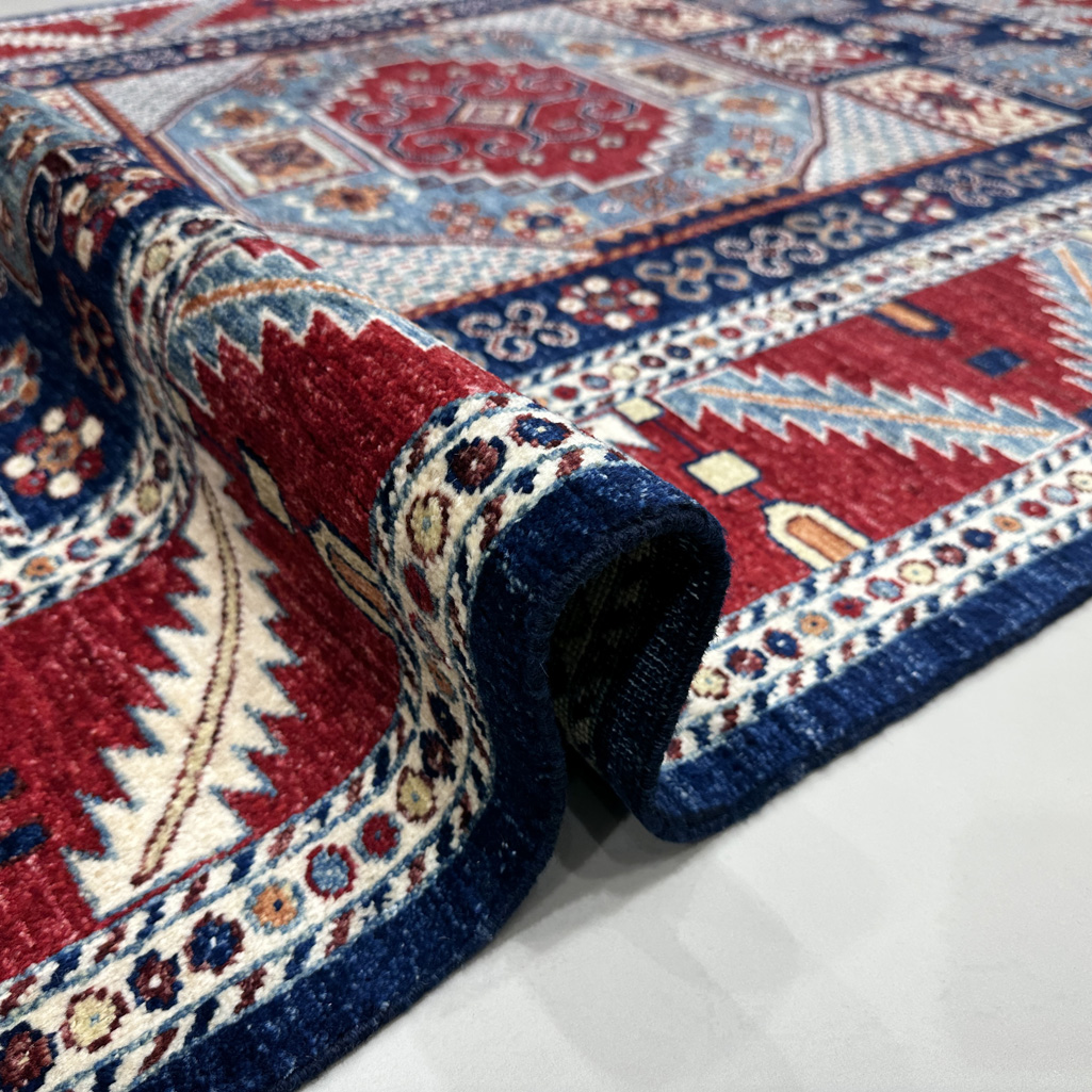 El Dokuma Afgan Kabile Yün Halı (150x210 cm) - Görsel 4