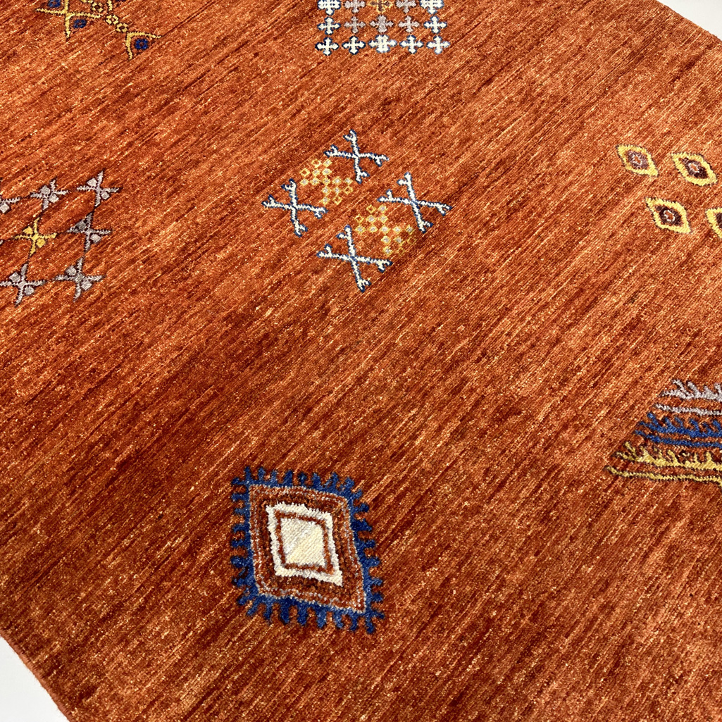 El Dokuma Turuncu Modern Yün Halı (150x240 cm) - Görsel 4