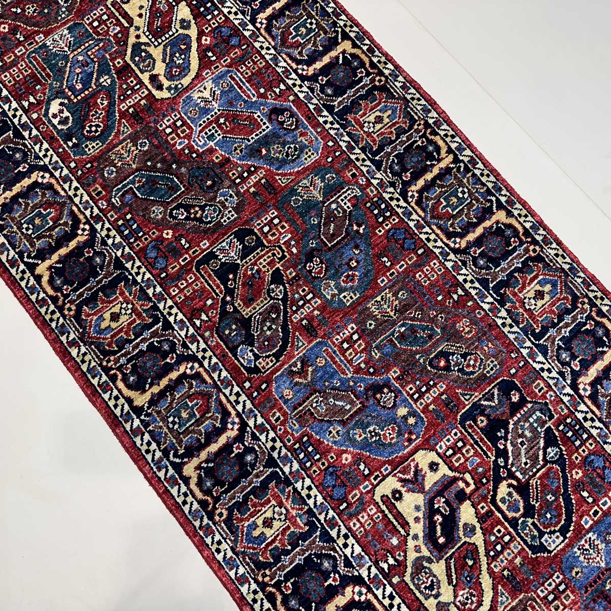 El Dokuma Bohem Afgan Kabile Yün Yolluk Halı (80x300 cm) - Görsel 6