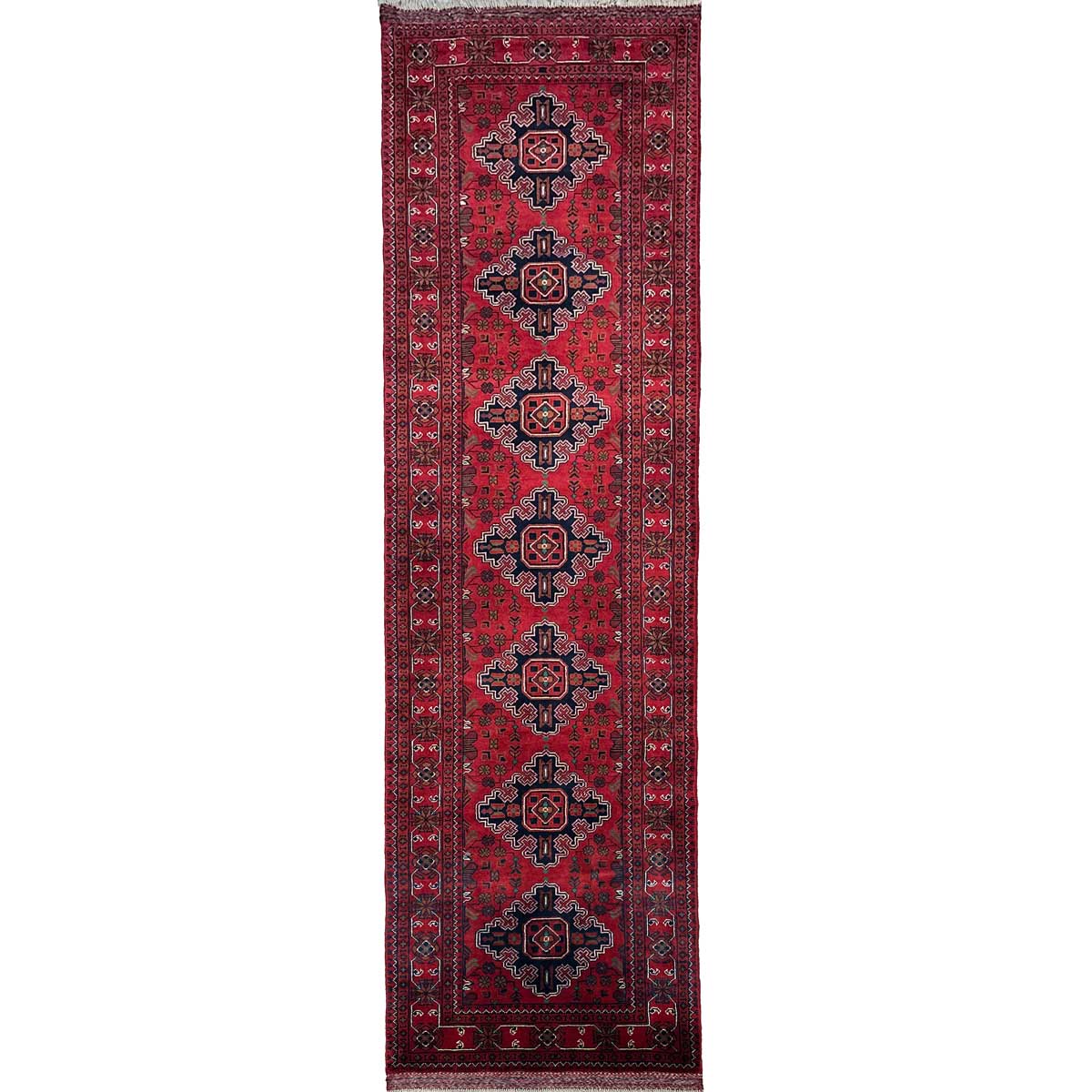 El Dokuma Afgan Khal Muhammadi Yün Yolluk Halı (85x300 cm)