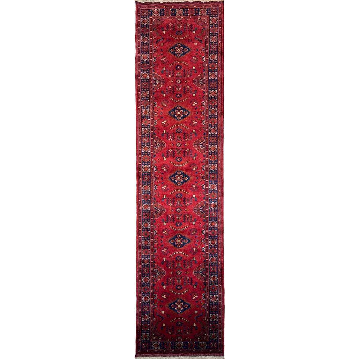 El Dokuma Afgan Khal Muhammadi Yün Yolluk Halı (85x390 cm)