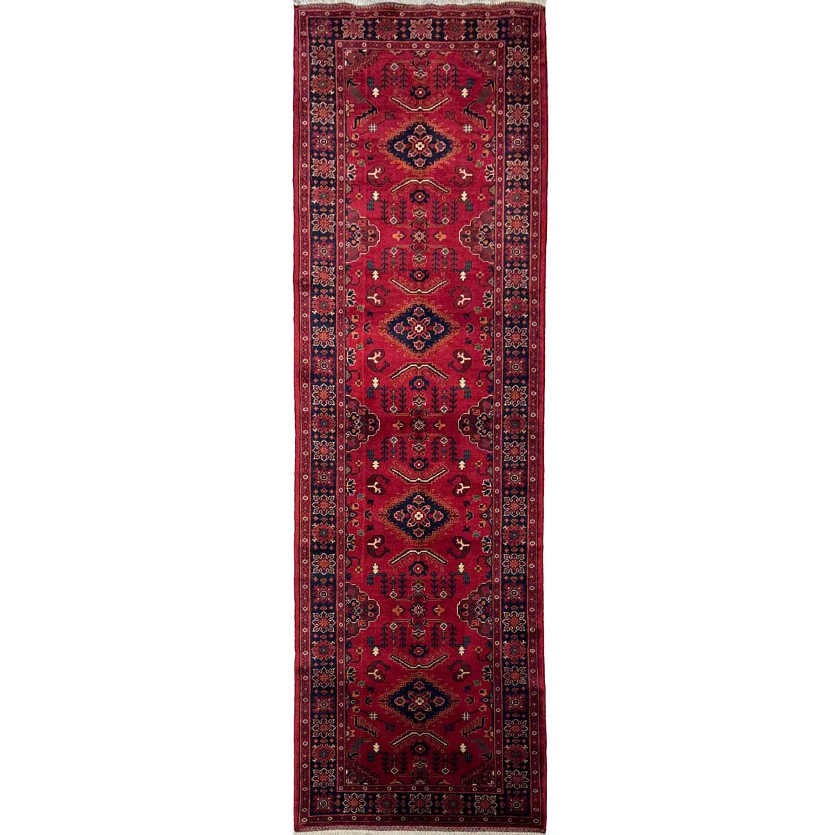 El Dokuma Afgan Khal Muhammadi Yün Yolluk Halı (85x300 cm)