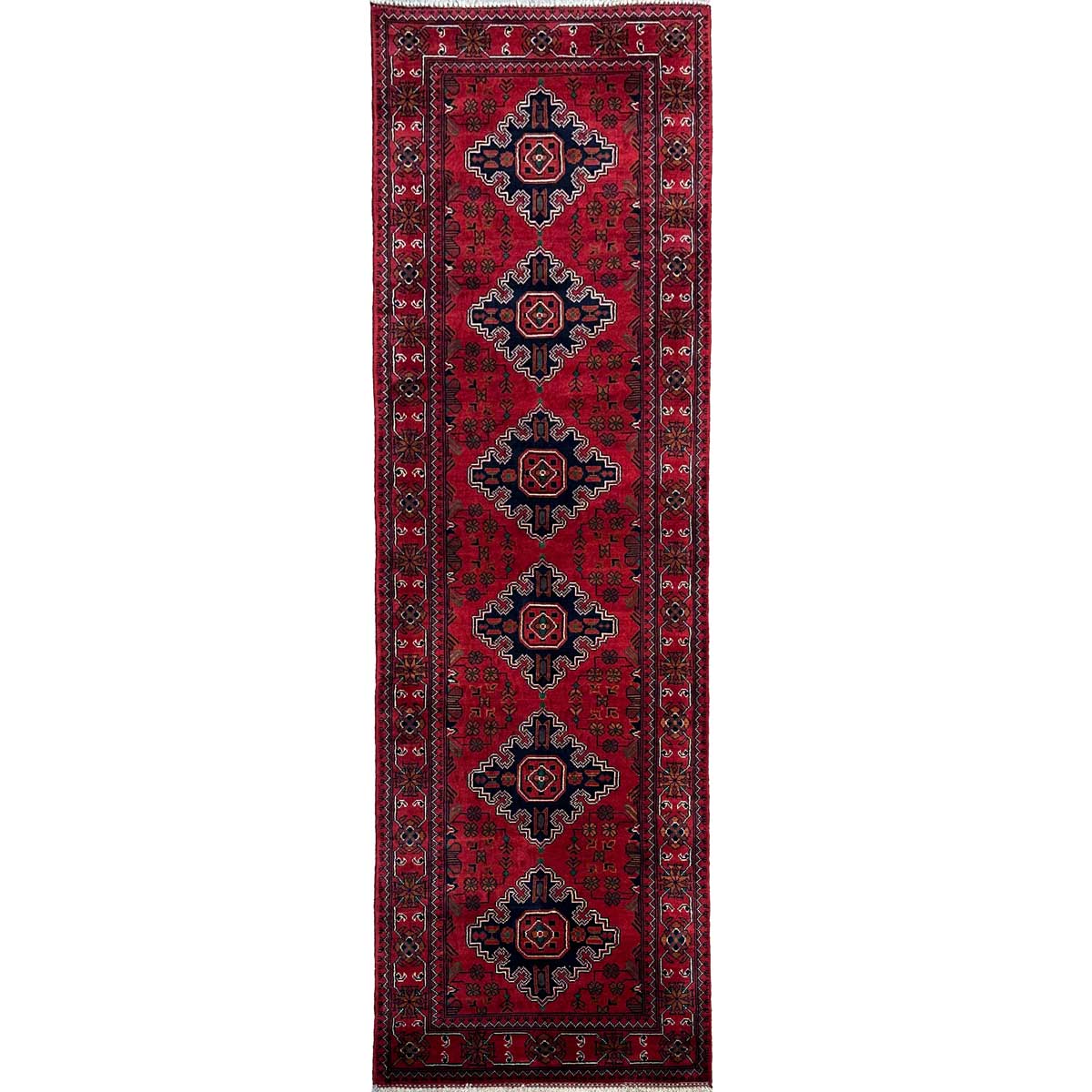 El Dokuma Afgan Khal Muhammadi Yün Yolluk Halı (75x260 cm)