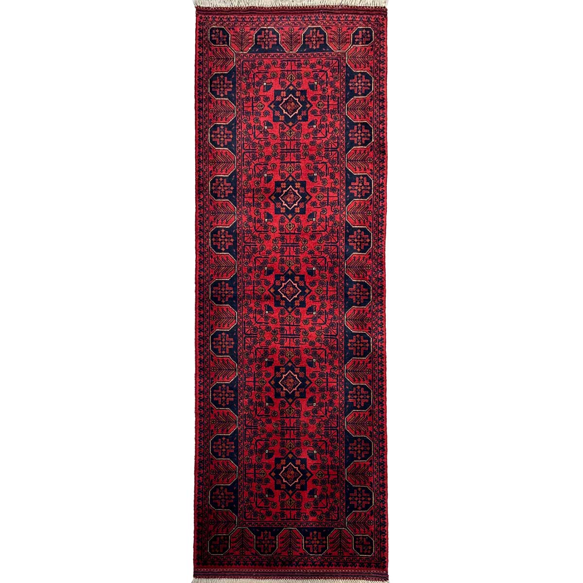 El Dokuma Afgan Khal Muhammadi Yün Yolluk Halı (65x190 cm)