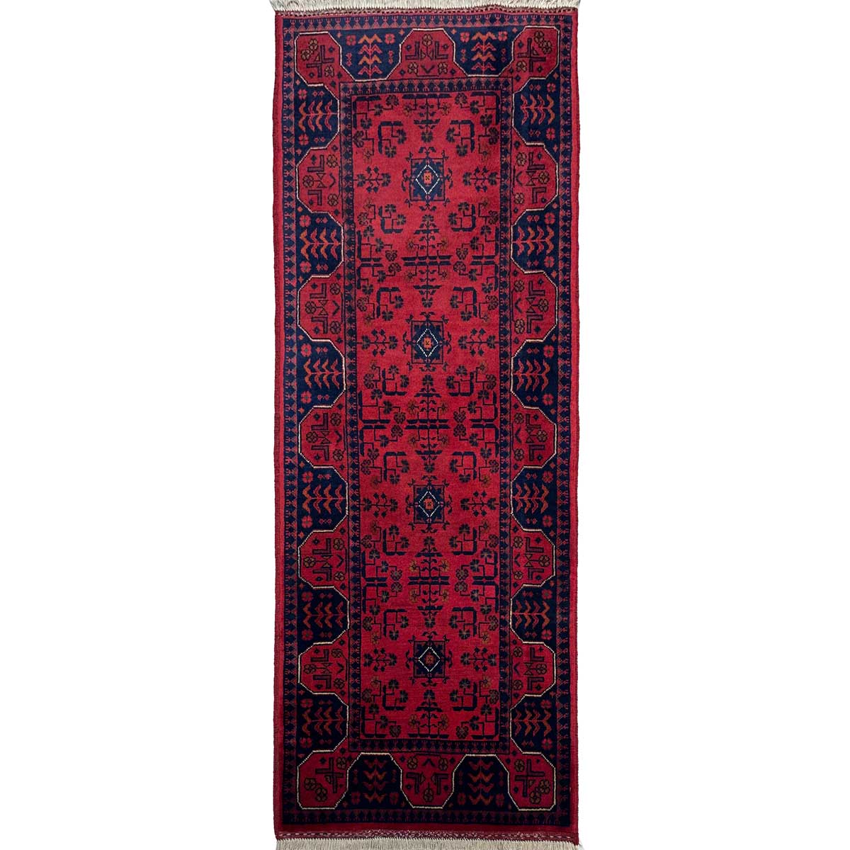 El Dokuma Afgan Khal Muhammadi Yün Yolluk Halı (65x175 cm)