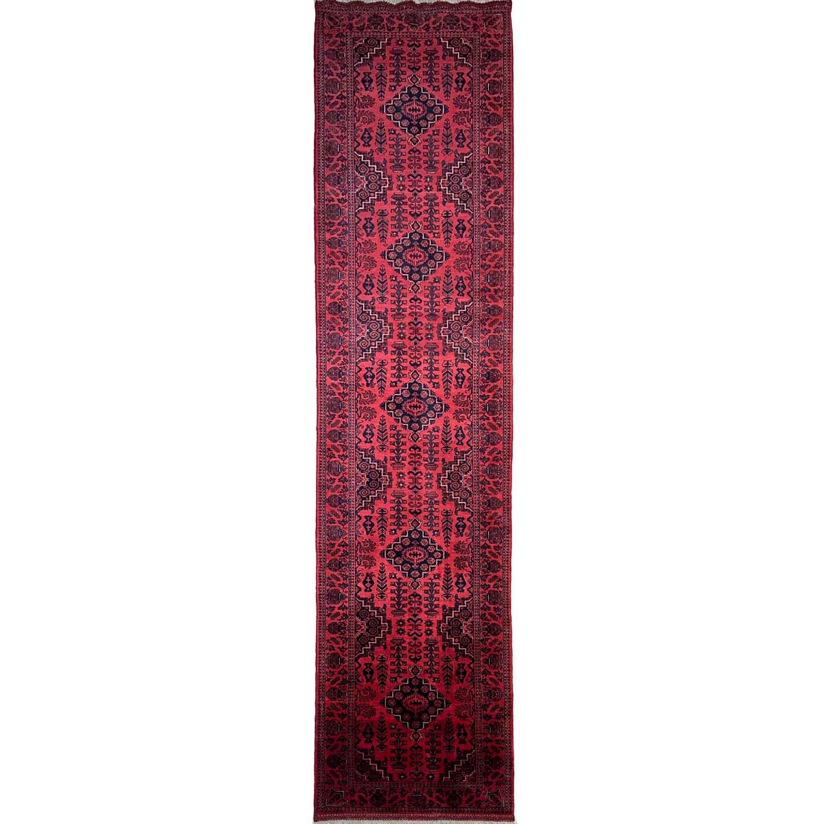 El Dokuma Afgan Khal Muhammadi Yün Yolluk Halı (90x390 cm)