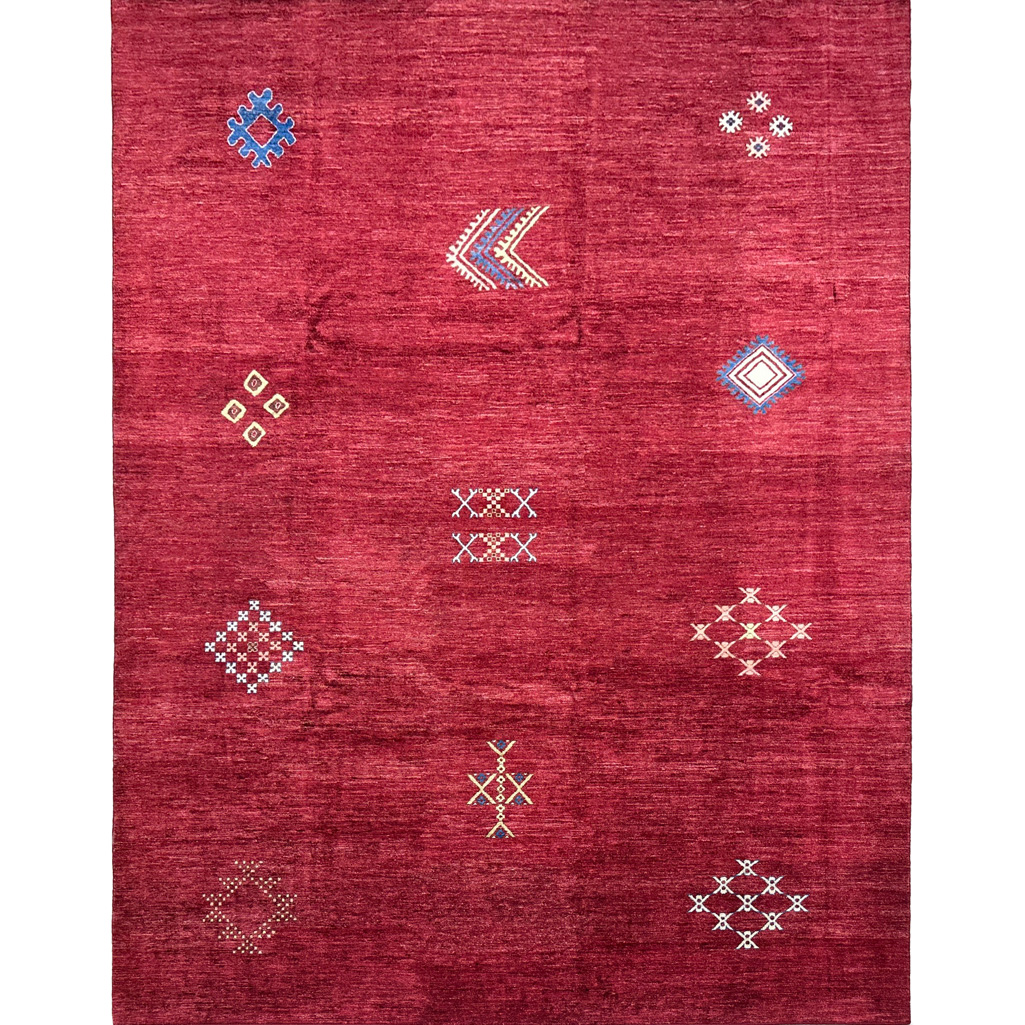 El Dokuma Bordo Modern Yün Halı (280x370 cm)