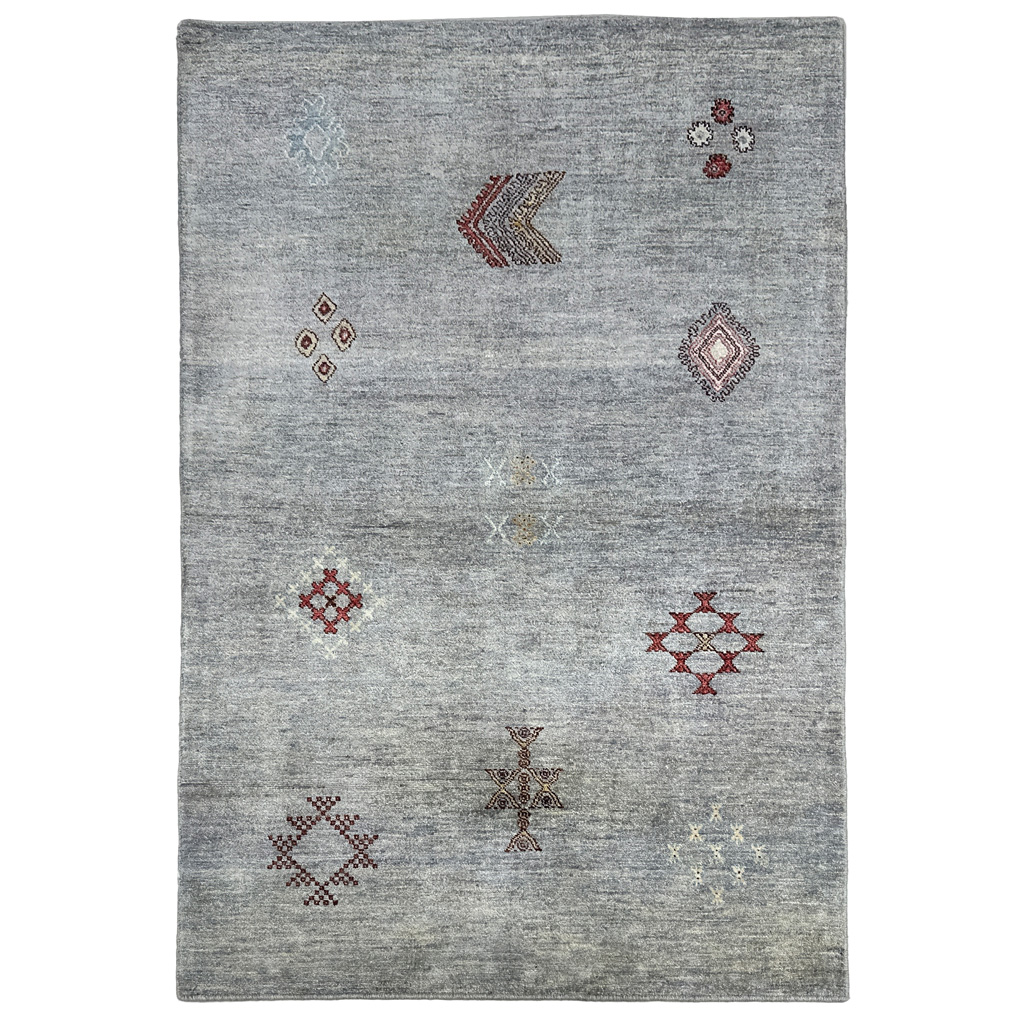 El Dokuma Gri Modern Yün Halı (120x180 cm)