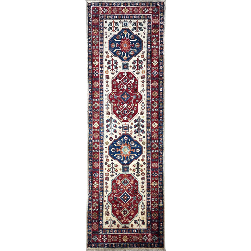 El Dokuma Afgan Kabile Yün Yolluk Halı (80x250 cm)