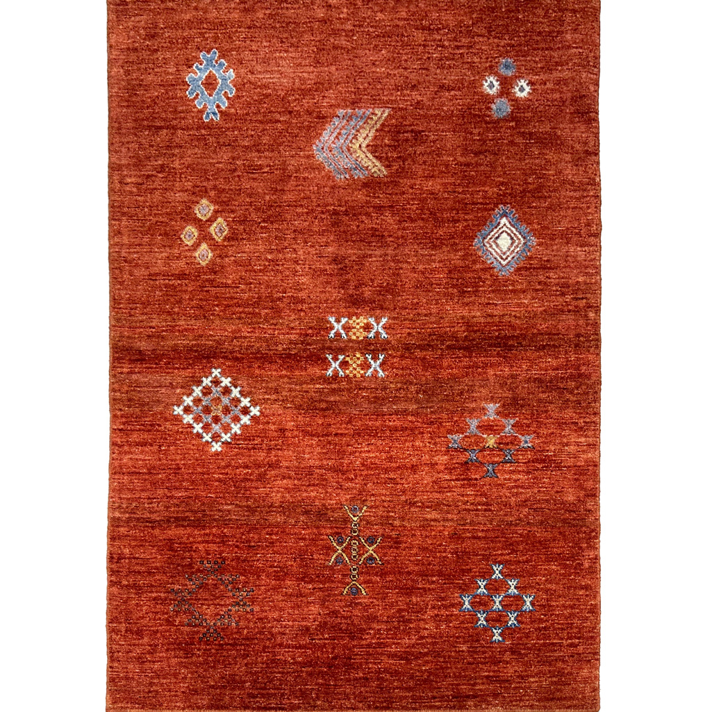 El Dokuma Turuncu Modern Yün Halı (120x180 cm)