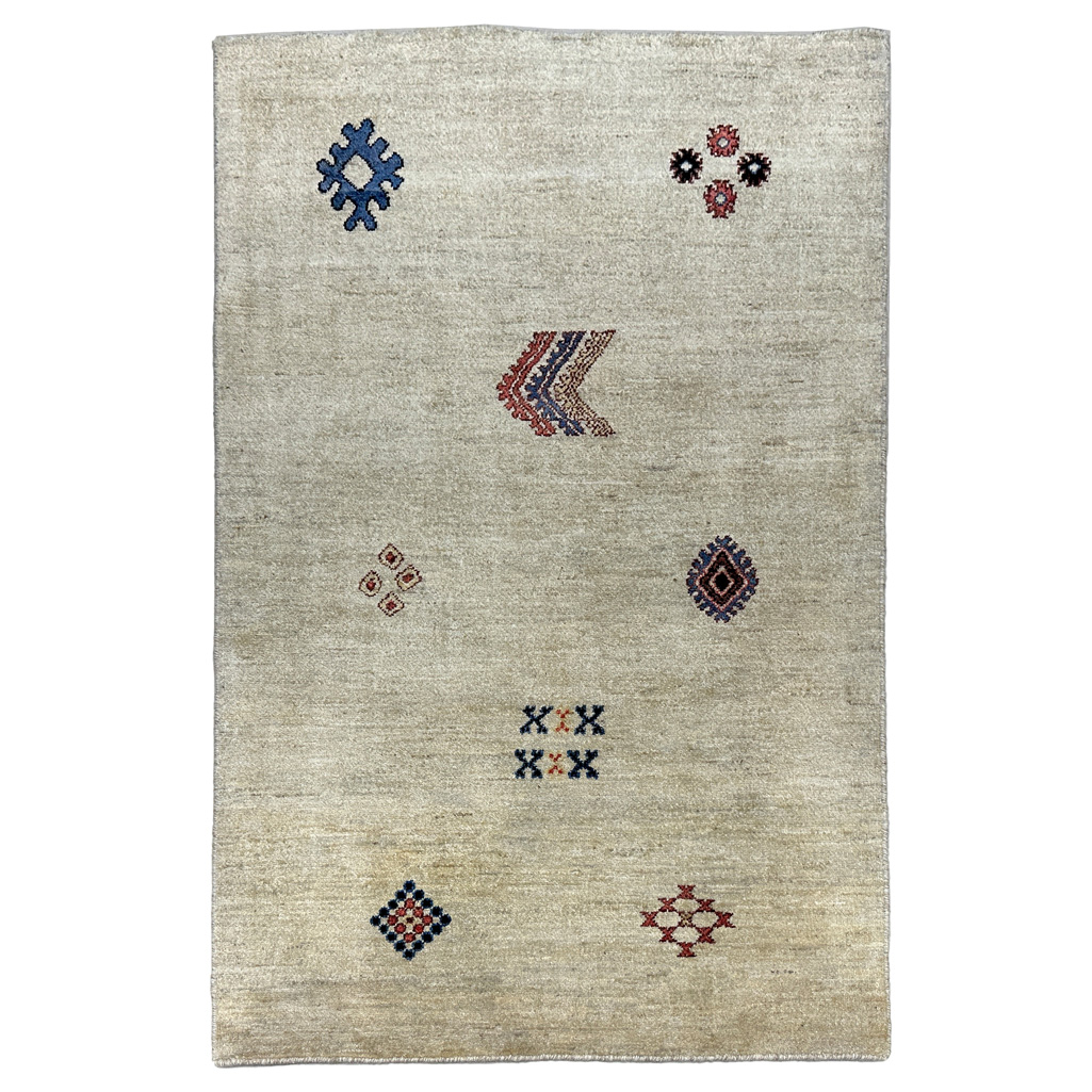 El Dokuma Krem Modern Yün Halı (95x160 cm)