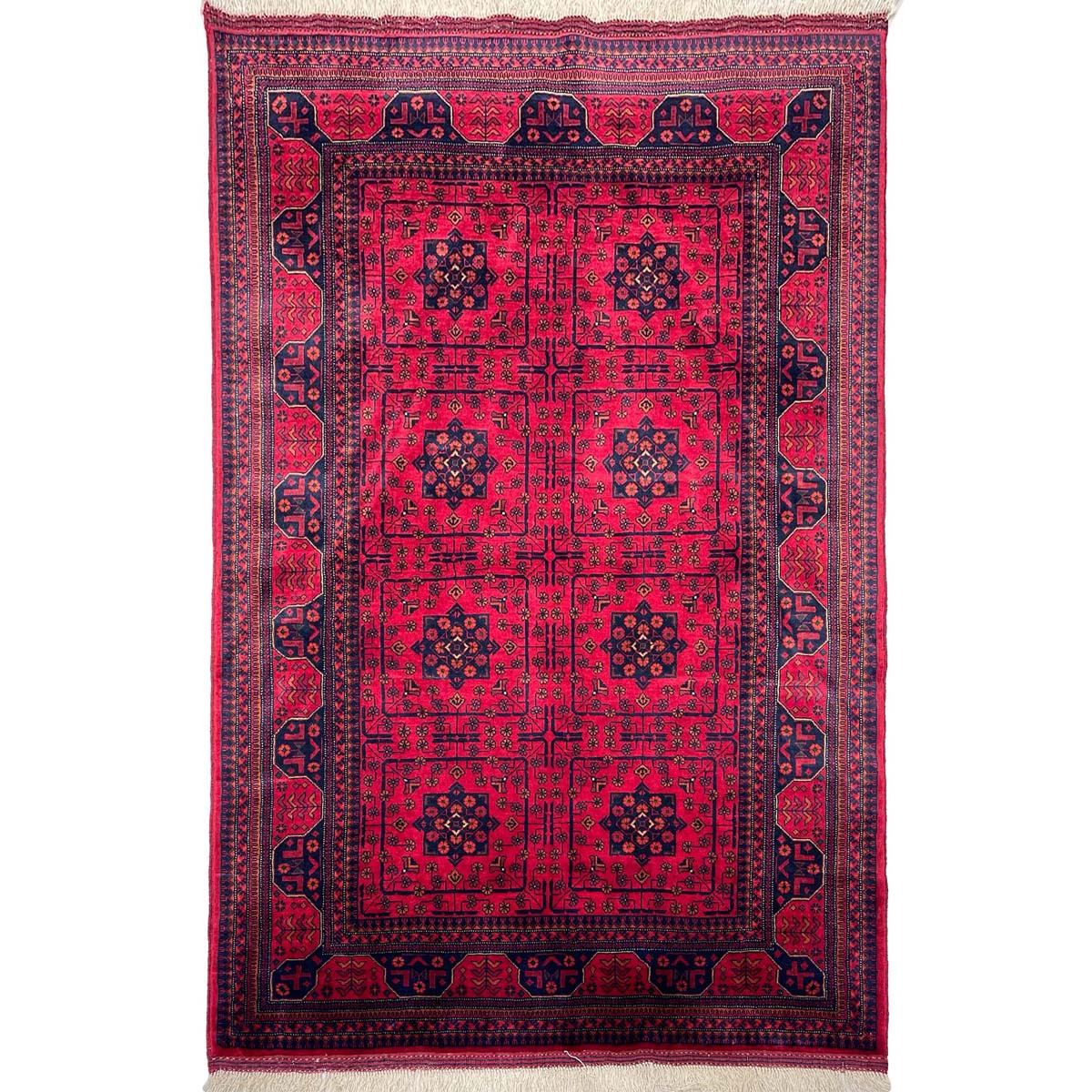 El Dokuma Bordo Afgan Bilicik İnce Dokuma Yün Halı (120x180 cm)