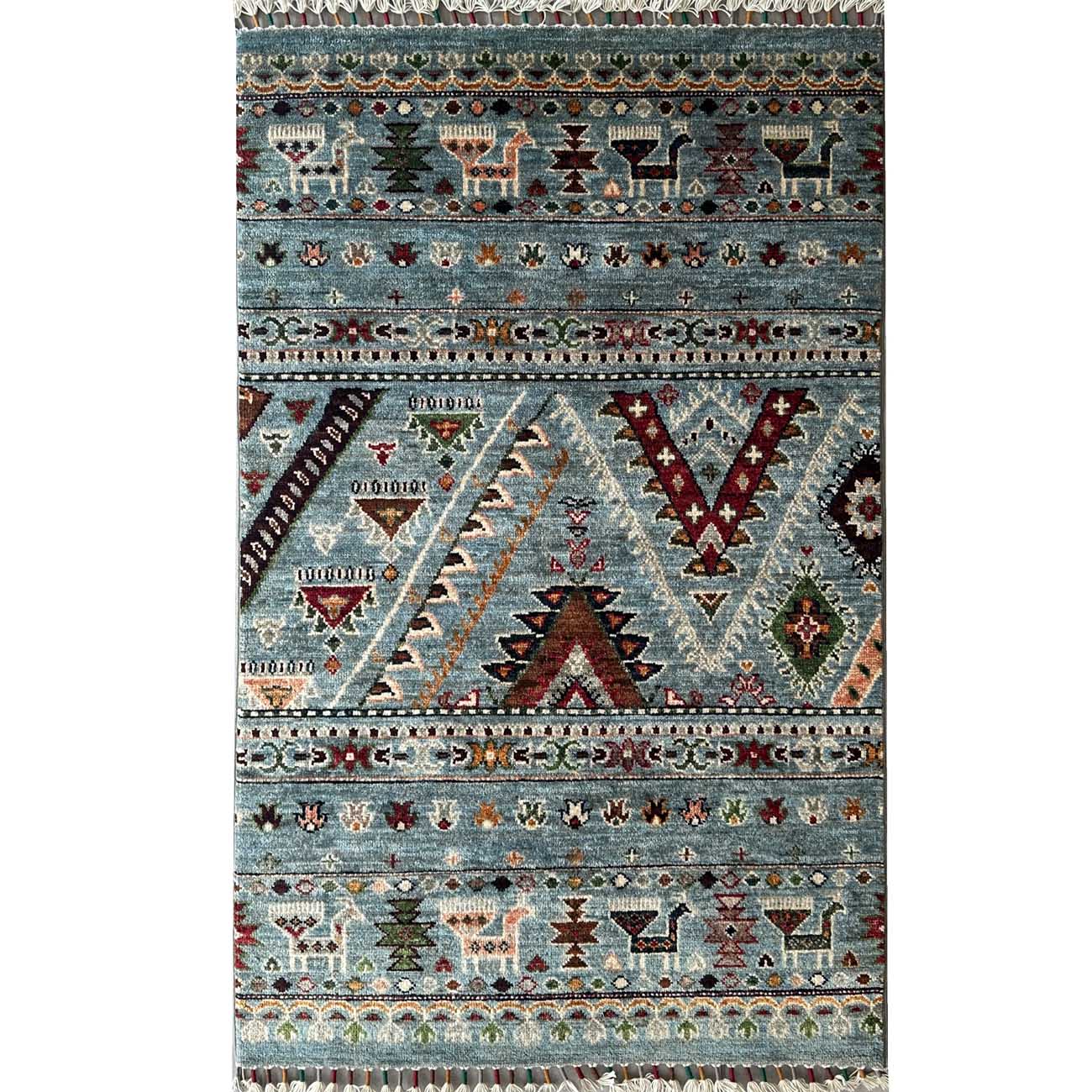 El Dokuma Bohem Kabile Yün Halı (80×130 cm)