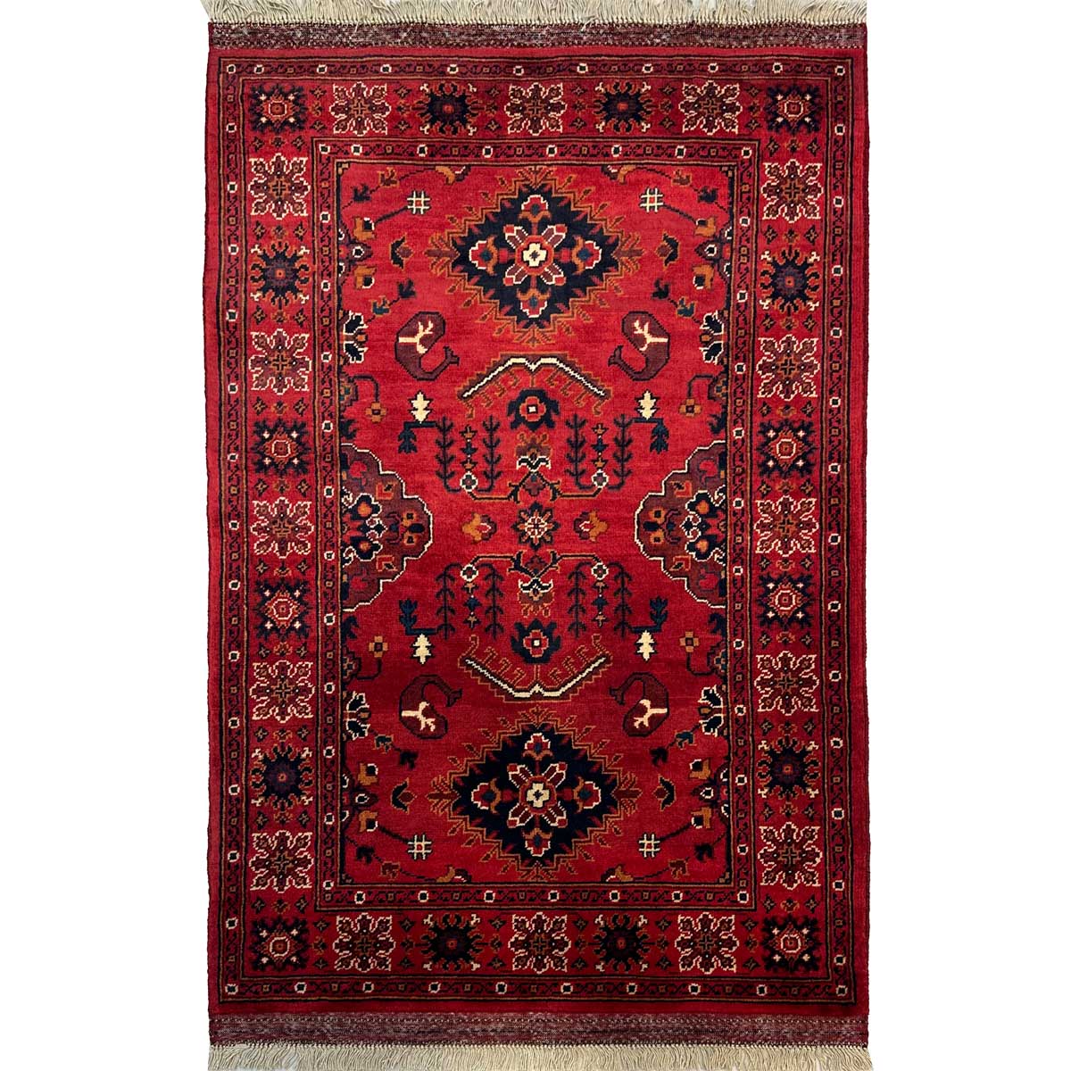 El Dokuma Afgan Khal Muhammadi Yün Halı (80x120 cm)