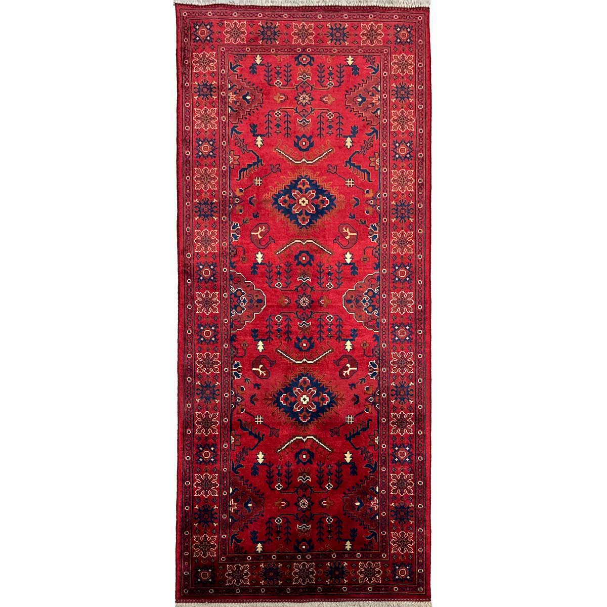 El Dokuma Afgan Khal Muhammadi Yün Yolluk Halı (80x210 cm)