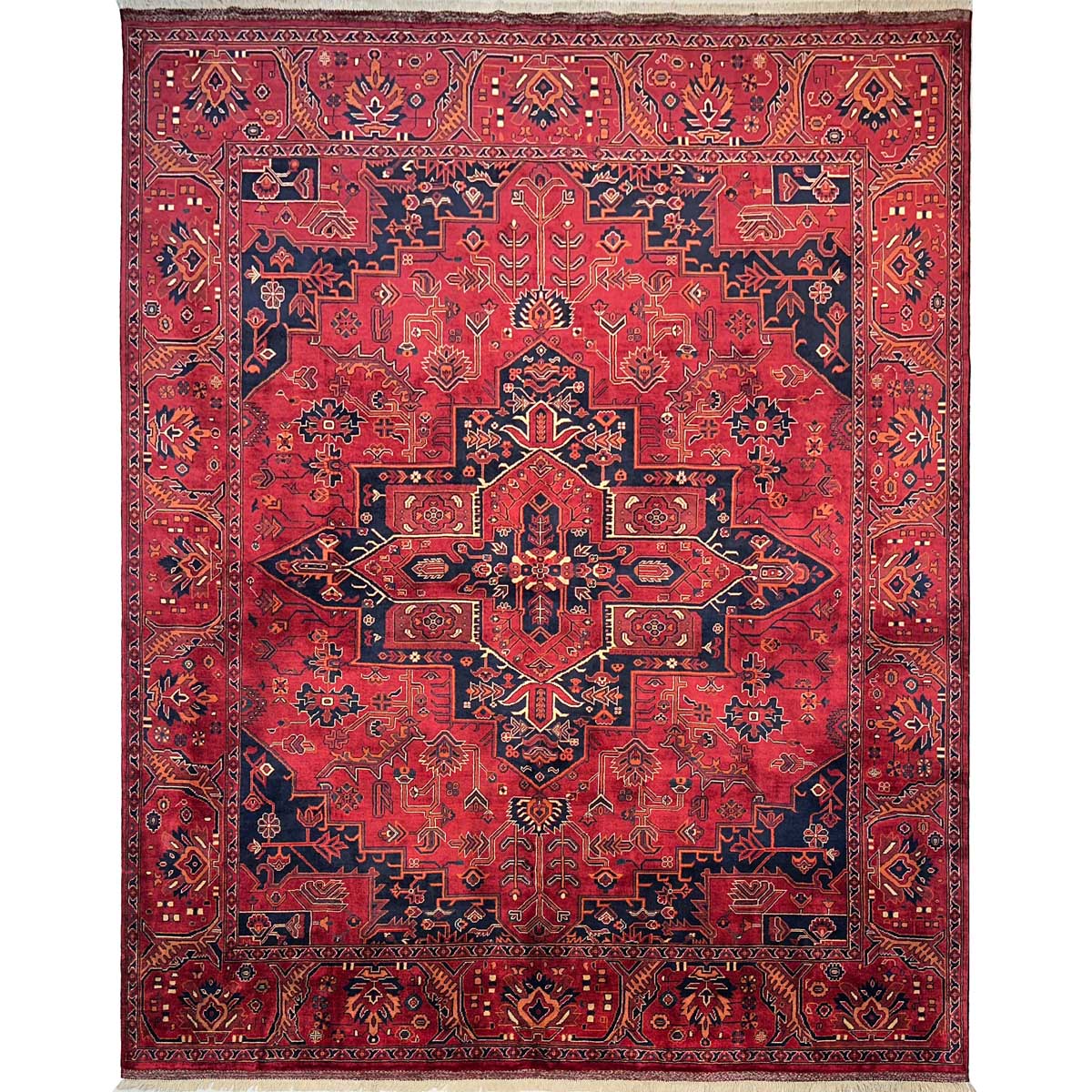 El Dokuma Afgan Heris Madalyon Yün Halı (250x300 cm)