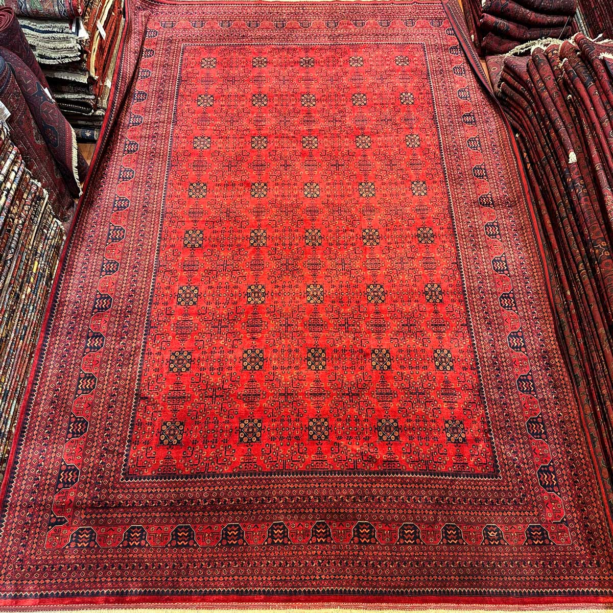 El Dokuma Afgan Khal Mohammadi Büyük Yün Halı (370x480 cm)