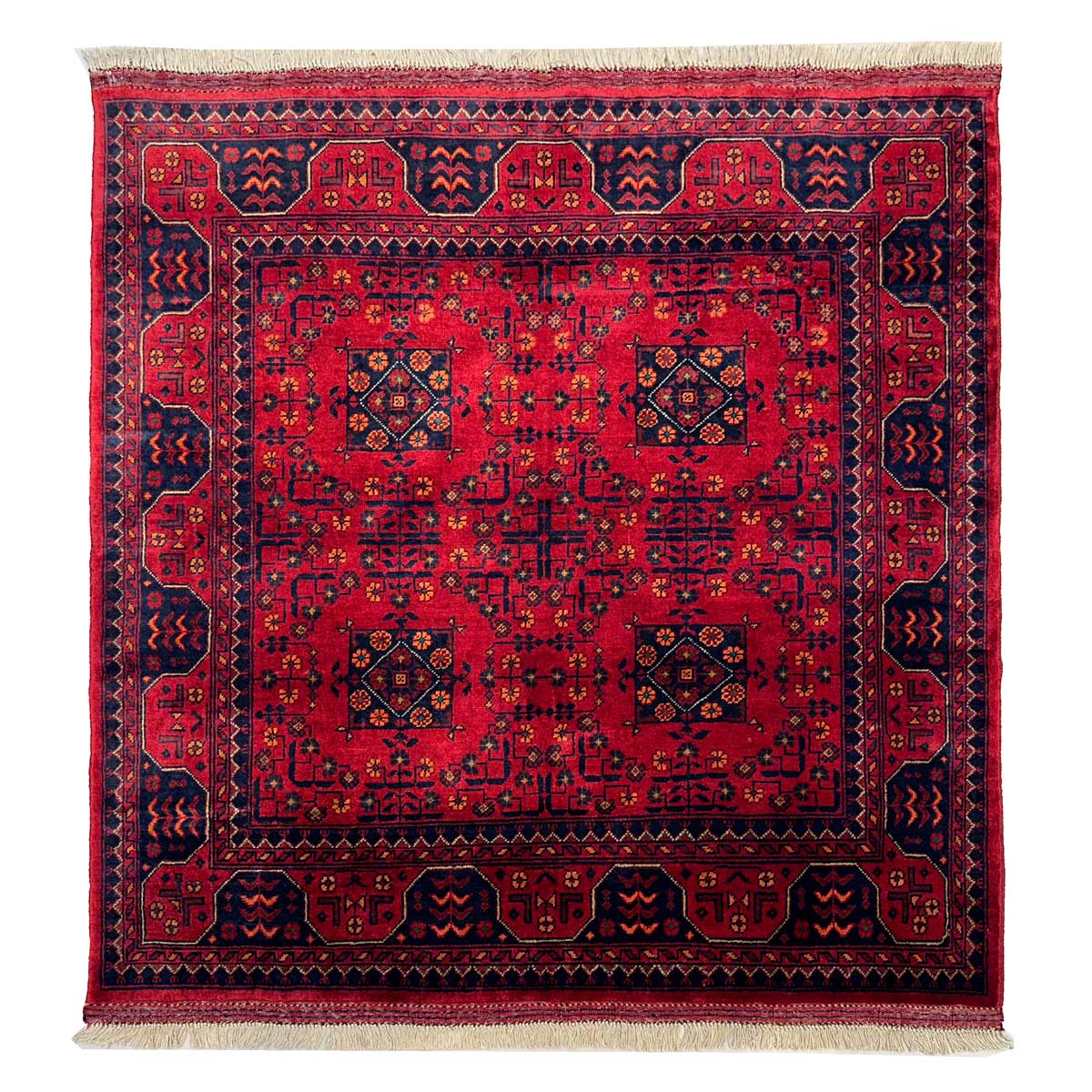 El Dokuma Afgan Khal Muhammadi Kare Yün Halı (120x120 cm)