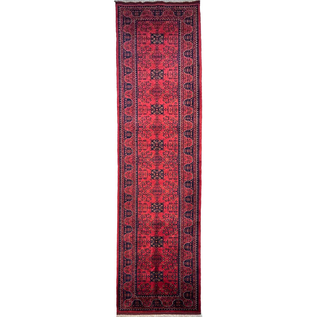 El Dokuma Afgan Khal Muhammadi Yün Yolluk Halı (95x440 cm)
