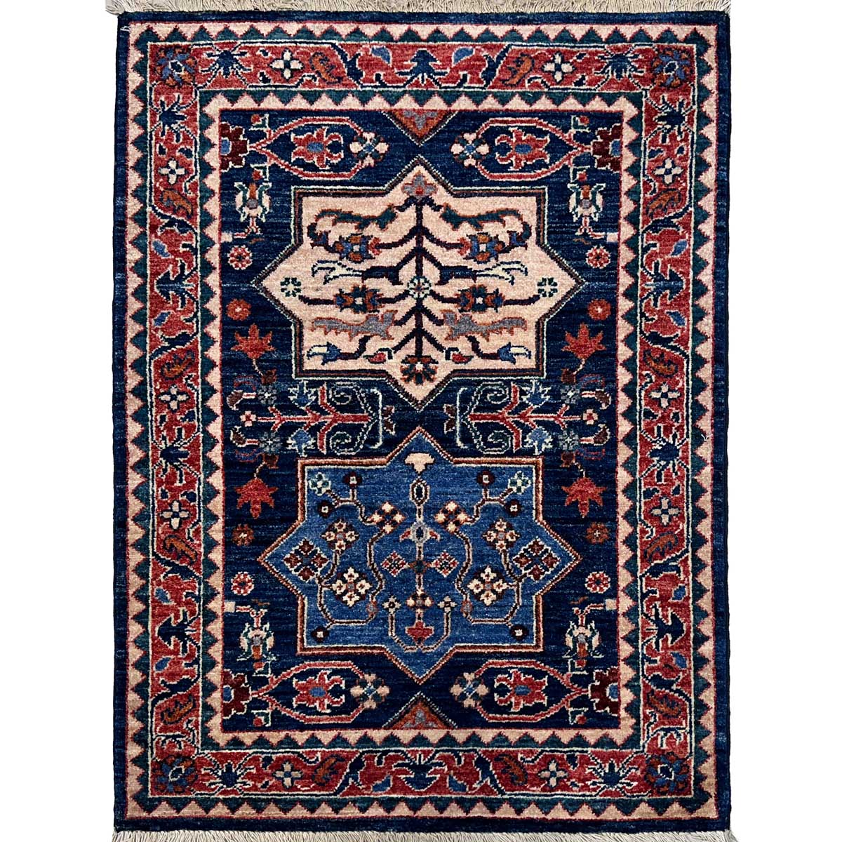 El Dokuma Afgan Kabile Yün Halı (85x115 cm)