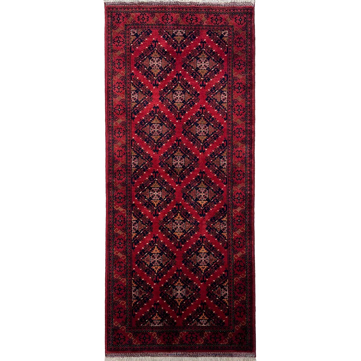 El Dokuma Afgan Khal Muhammadi Yün Yolluk Halı (85x200 cm)