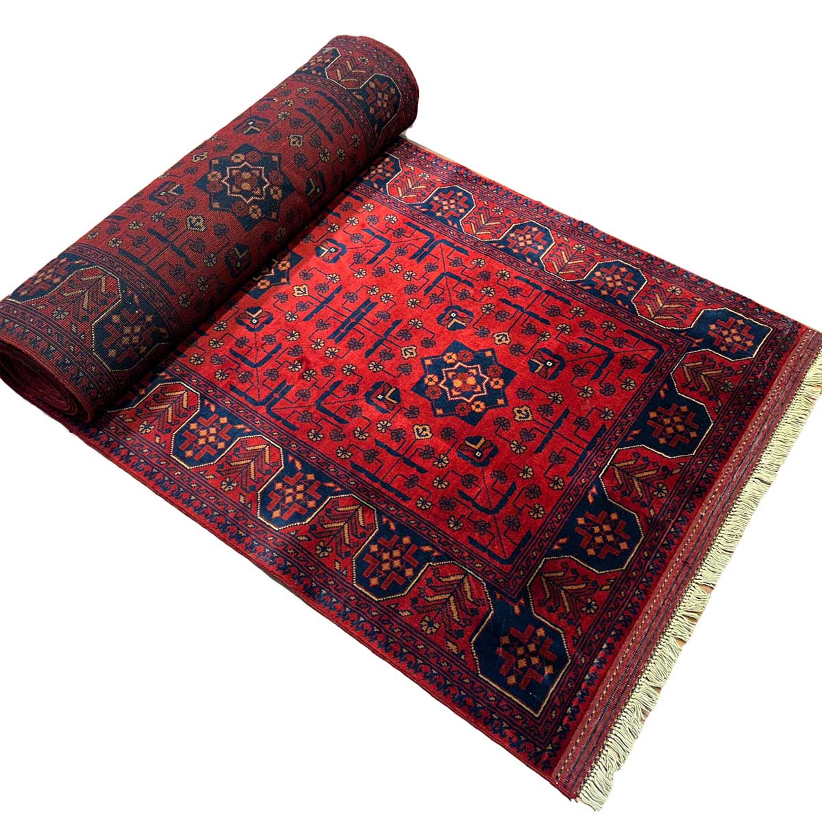 El Dokuma Afgan Khal Muhammadi Yün Uzun Yolluk Halı (100x740 cm)