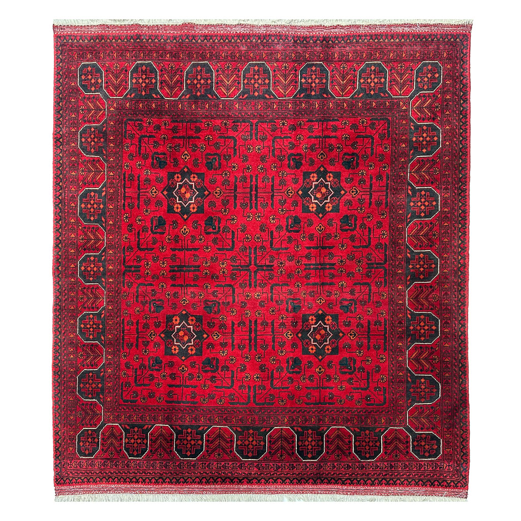 El Dokuma Afgan Khal Mohammadi Kare Yün Halı (150x160 cm)