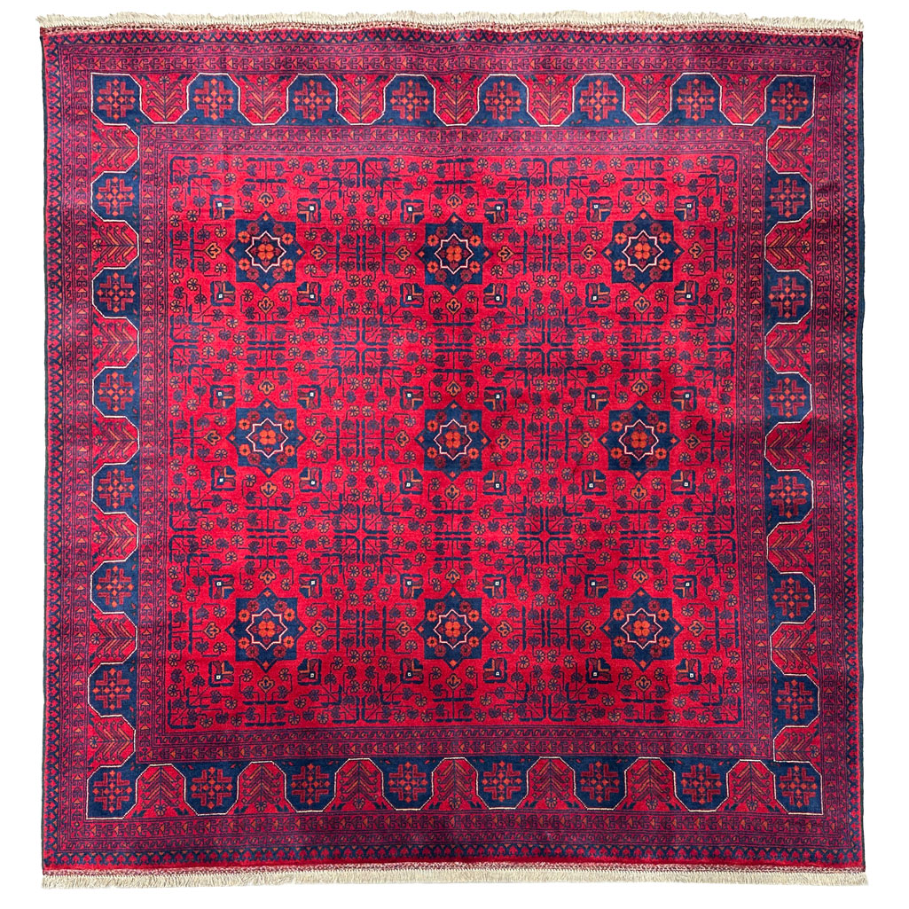 El Dokuma Afgan Khal Mohammadi Kare Yün Halı (175x175 cm)