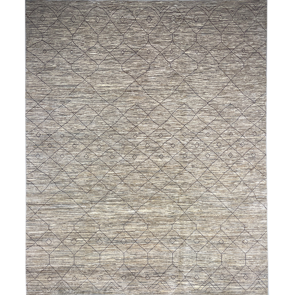El Dokuma Natural Bej İskandinav Yün Halı (300x400 cm)