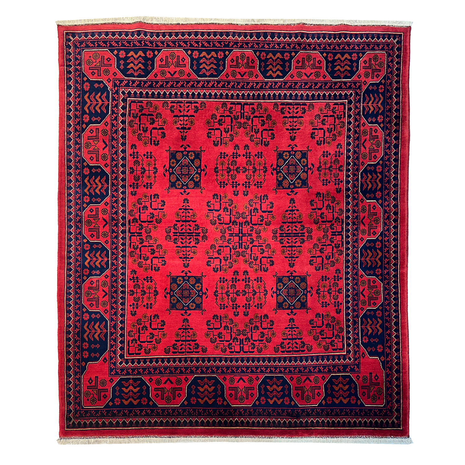 El Dokuma Afgan Khal Muhammadi Yün Halı (150x180 cm)