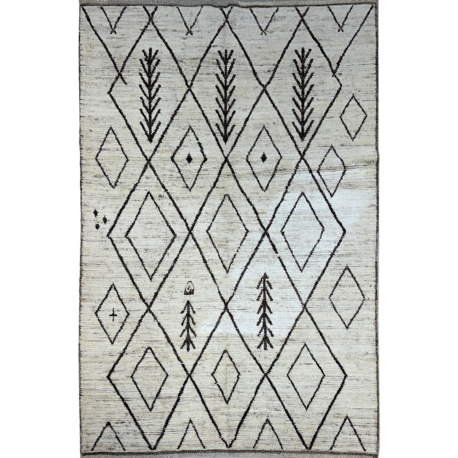 El Dokuma Bohem Natural Yün Fas Halısı (200x270 cm)