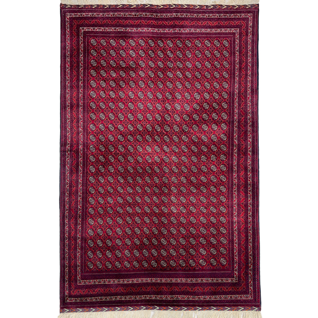 El Dokuma Afgan İnce Düğümlü Yün Halı (170x240 cm)