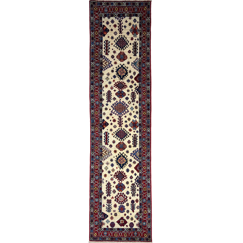 El Dokuma Kaşkai İran Yün Yolluk Halı (80x300 cm)