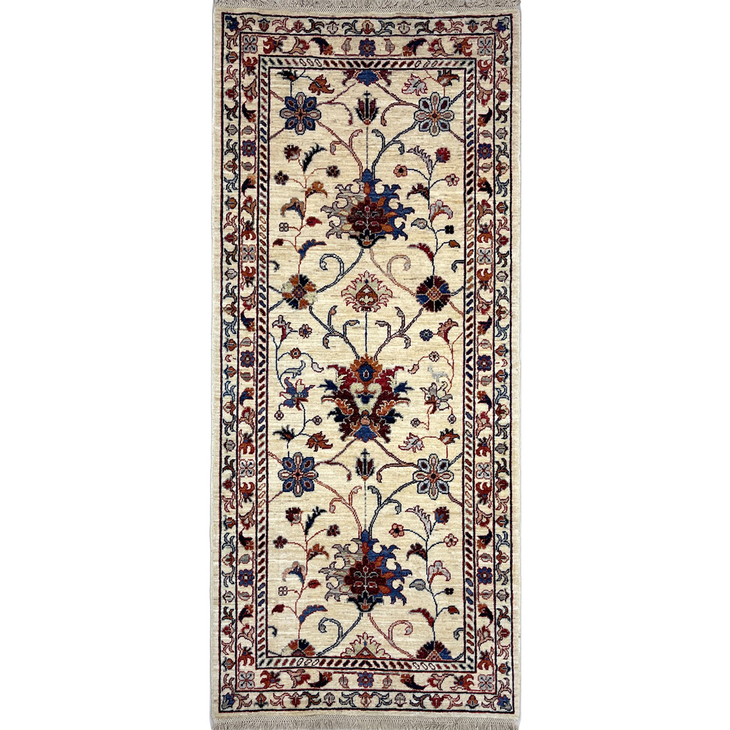 El Dokuma Afgan Sultani Yün Yolluk Halı (95x200 cm)