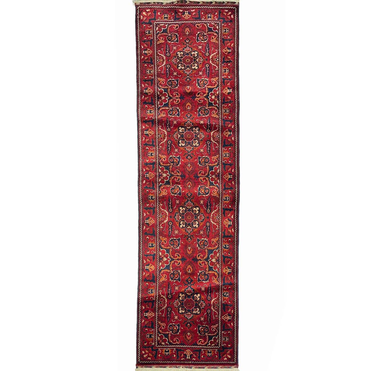 El Dokuma Afgan Bilicik İnce Dokuma Yün Yolluk Halı (80x280 cm)